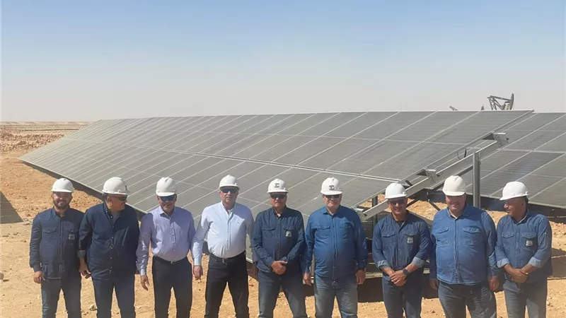 شركة الحمرا أويل تفتتح محطة للطاقة الشمسية بحقل يدما بقدرة 150 كيلووات.